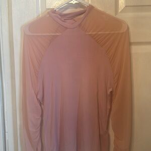 Soft Pink Lace Shoulder Blouse